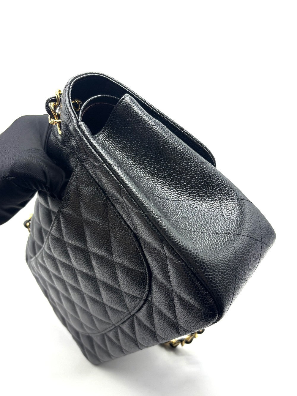Preowned. Chanel Jumbo Double Flap Caviar Black GHW. 28375805|17130