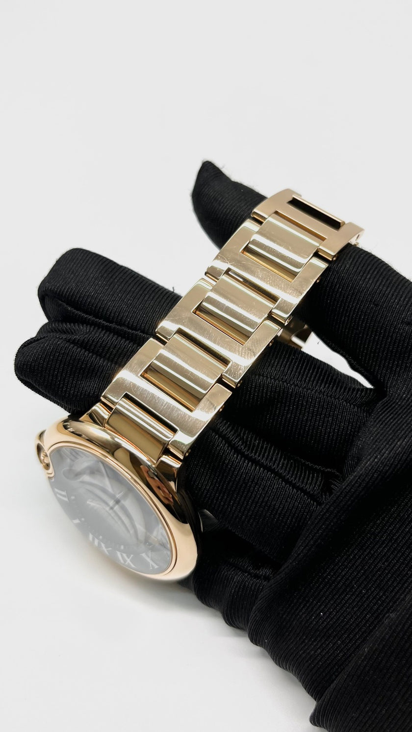 Preowned. Cartier Ballon Bleu Blue Dial Full RG 2023 9 lINKS|11512