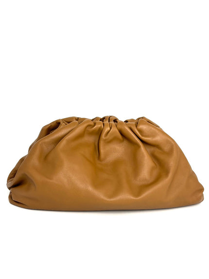 Preowned. Bottega Pouch Clutch Brown Lambskin|12405