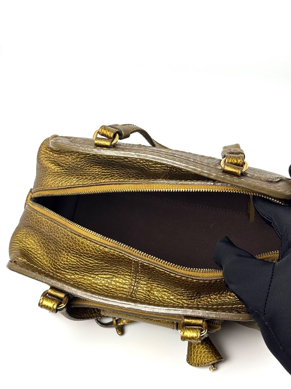 Preowned. Tods Mini Bowler Gold|9475