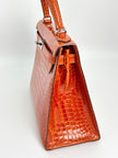 Preowned. Hermes Kelly 28 Alligator Orange. H02509|3432