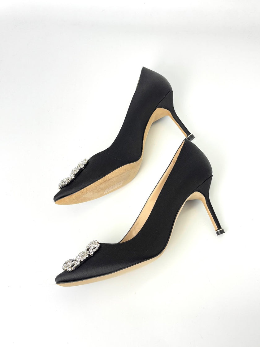 Brand New. Manolo Heel Black. 39.5|7393