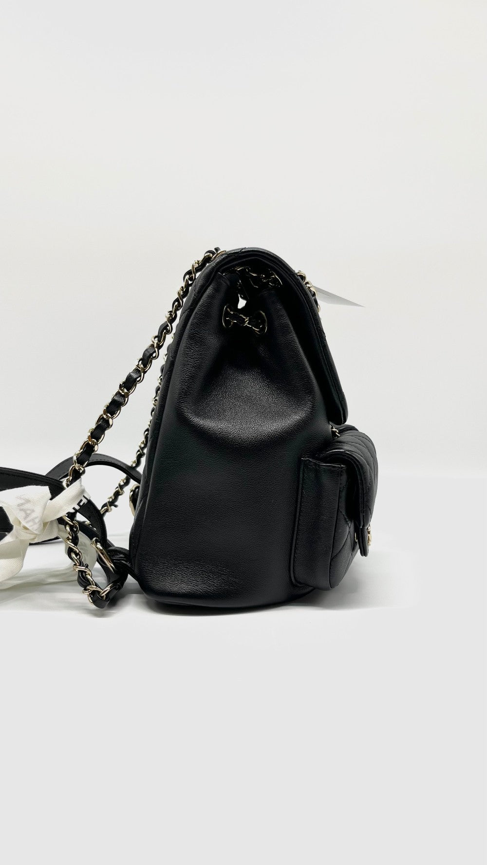 Like New. Chanel Duma Backpack Black Calfskin GHW. HL1N3P39|7730