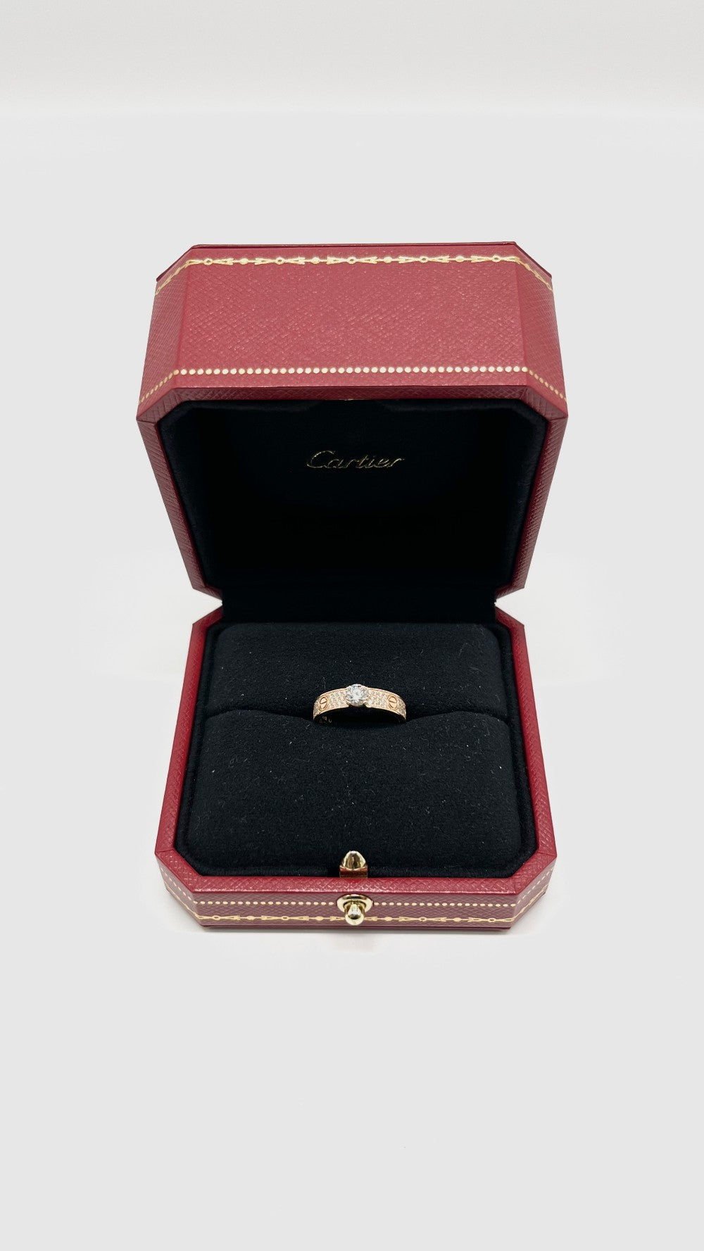 Preowned. Cartier Love Ring 18K RG 0.32 ct sz 49. QDA162|9380