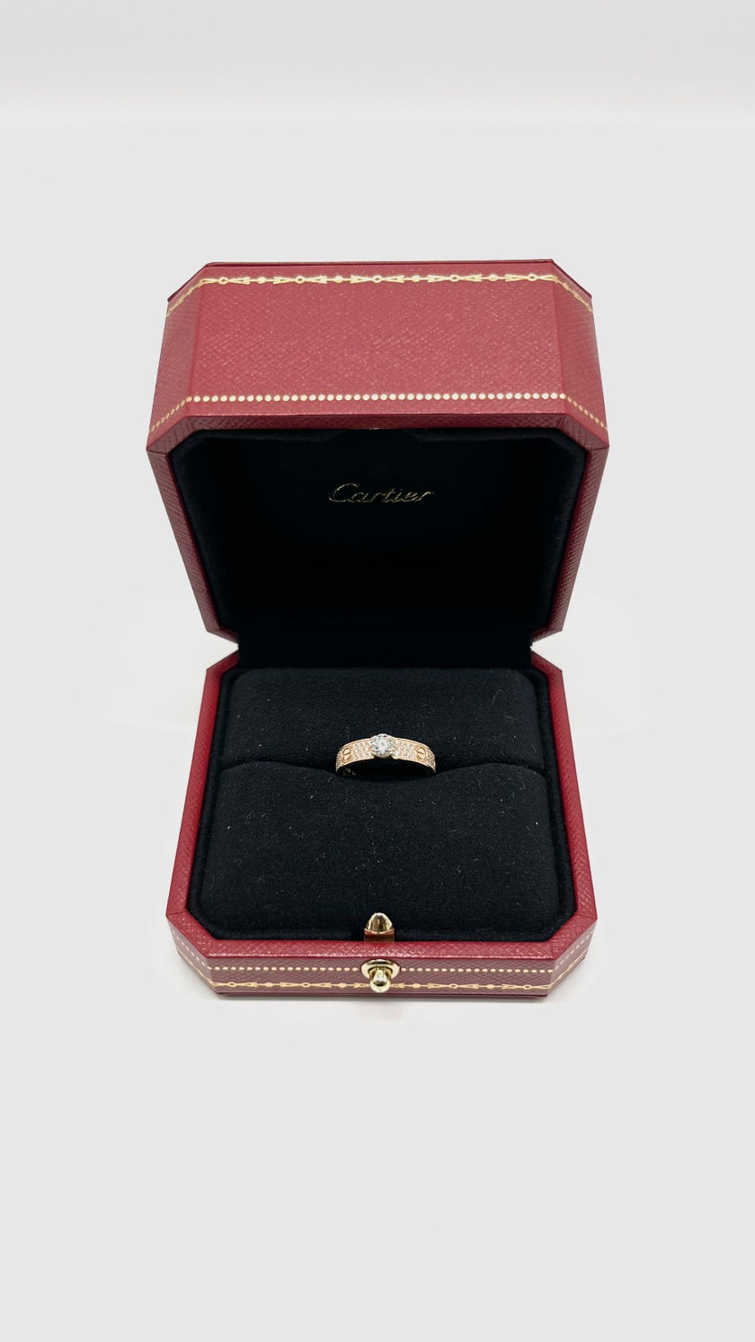 Preowned. Cartier Love Ring 18K RG 0.32 ct sz 49. QDA162|9380