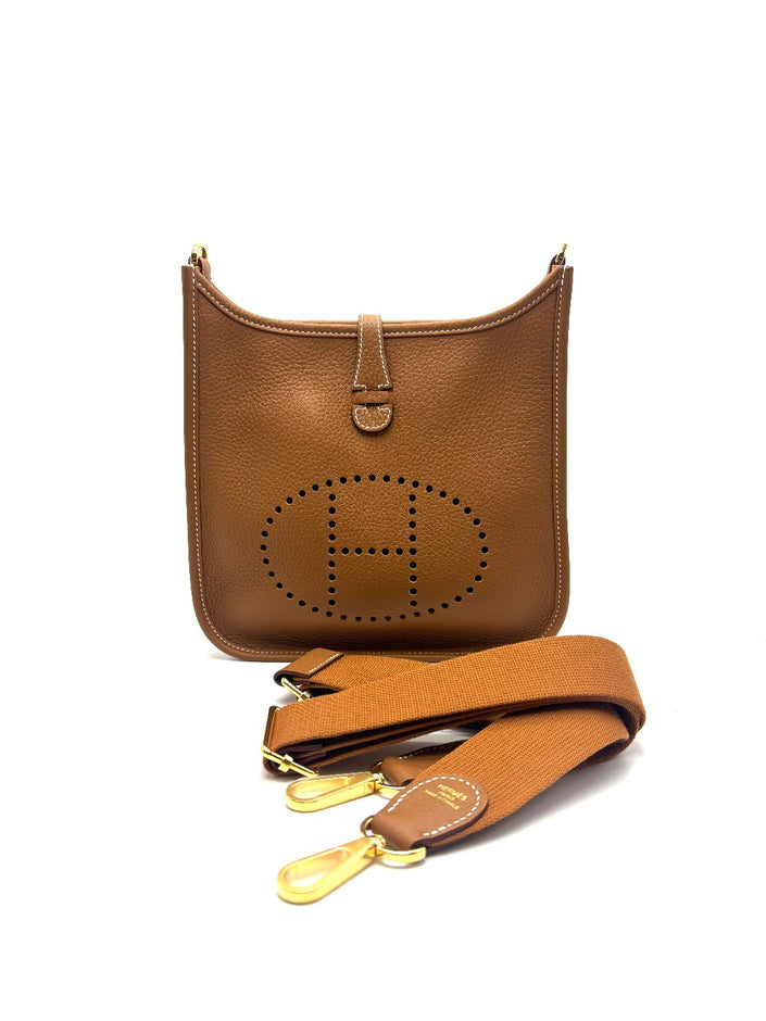 Brand New. Hermes Evelyne 23 Gold Togo GHW. GTS002AU|17253