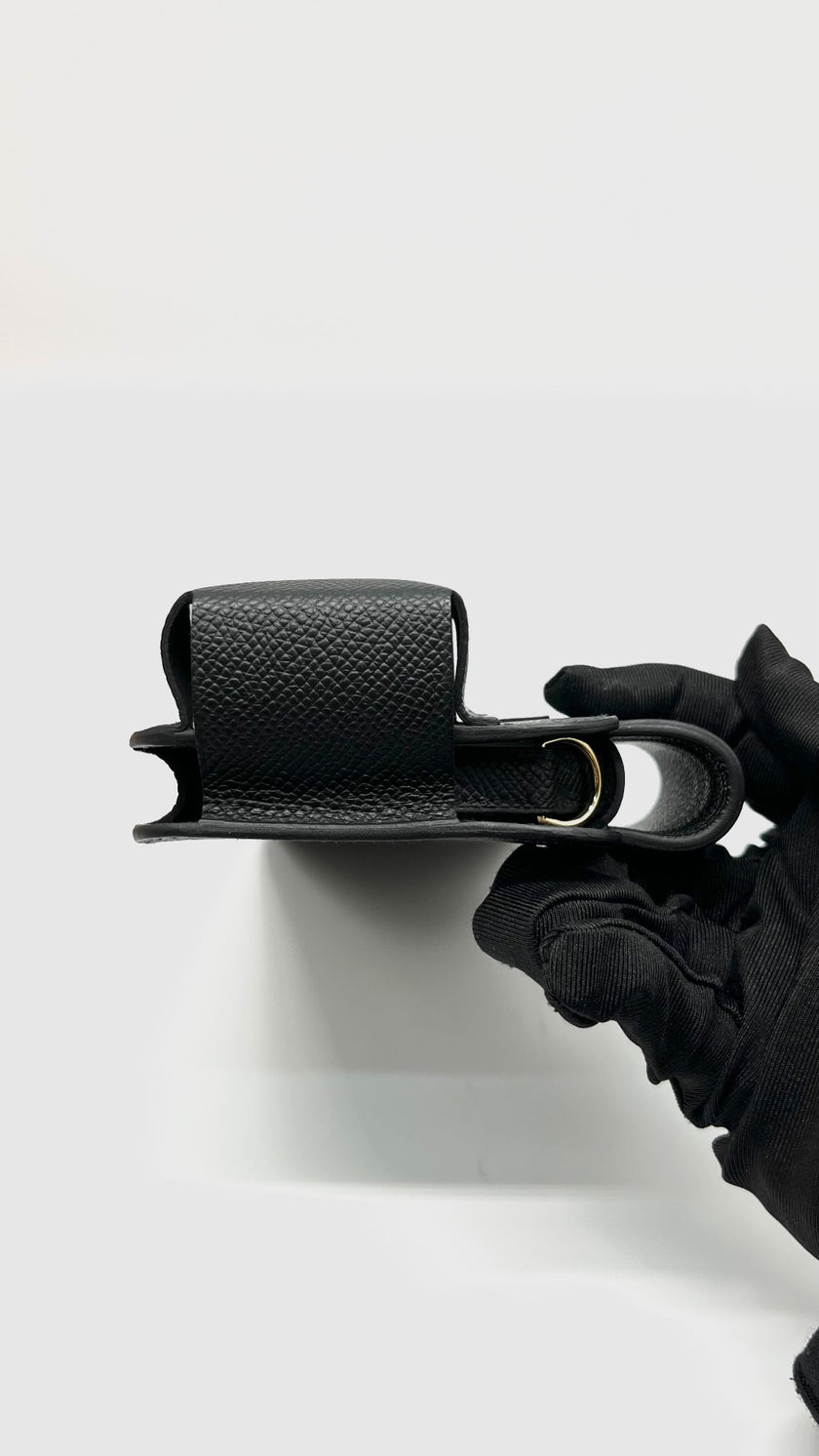 Brand New. Hermesway Phone Holder Black Epsom GHW. WM010MM|9338