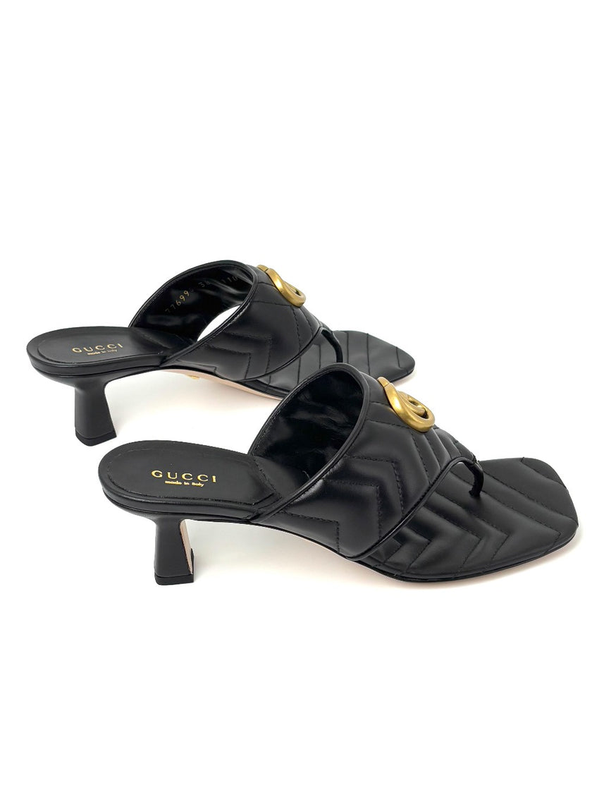 Brand New. Gucci GG Quilted Sandals Black. 38|7508