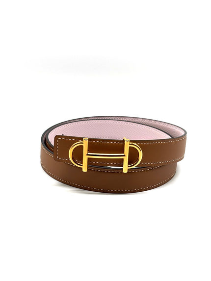 Brand New. Hermes Gamma Belt RGHW Buckle. 75cm|8844