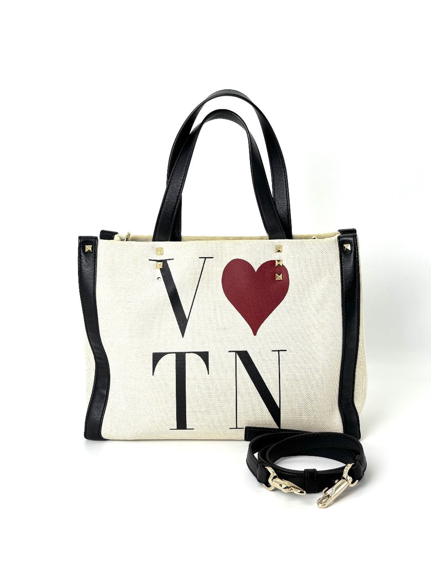 Preowned. Valentino Love Tote Canvas|6023