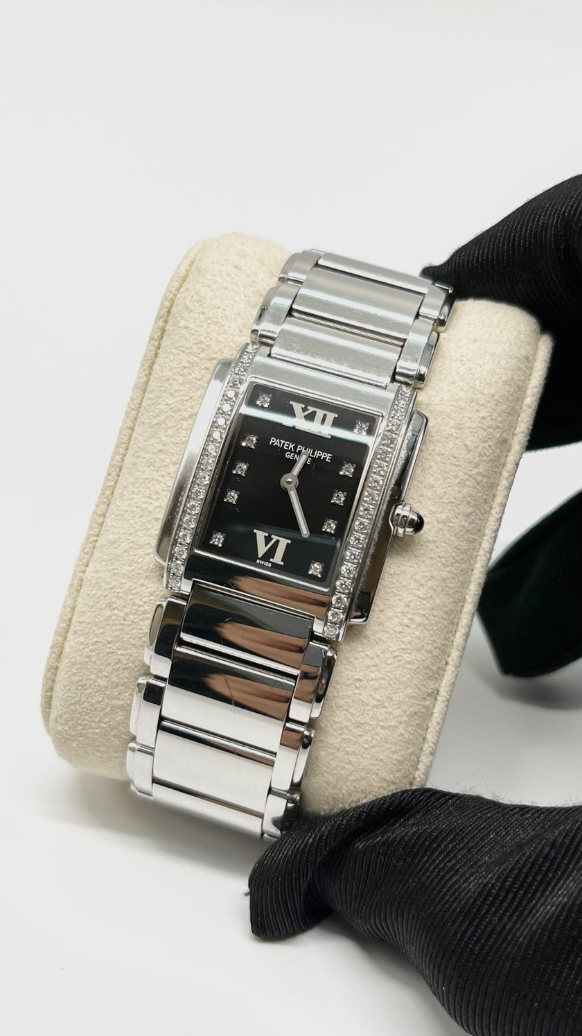 Preowned. Patek 24 Black Dial w/ Diamonds 2019|5791