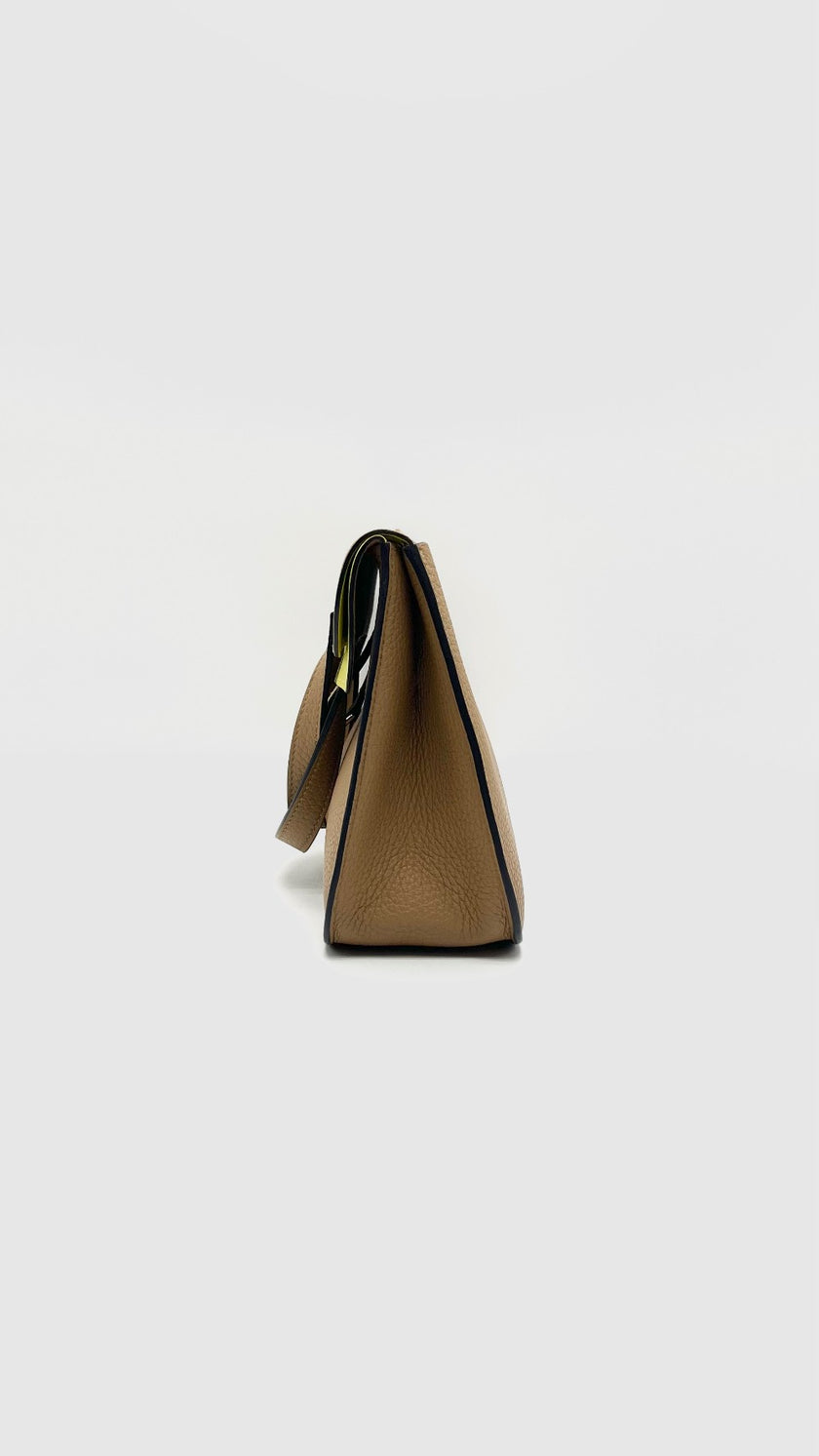 Unused. Hermes Halzan 25 Chai/Lime Clemence PHW. UBT006TD|15626