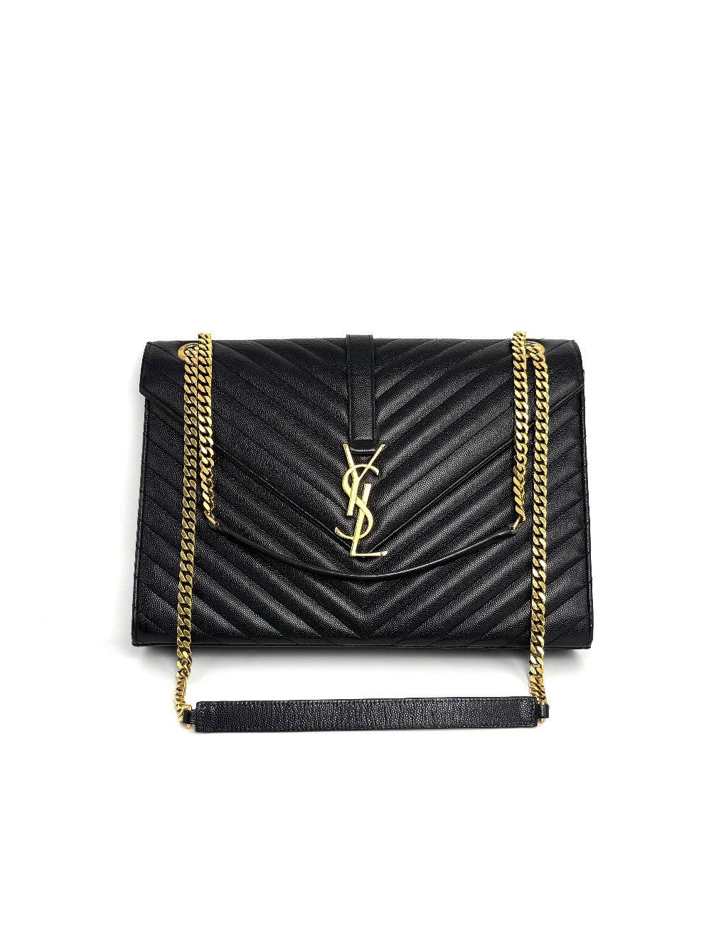 Preowned. YSL Envelope Large Black|11927
