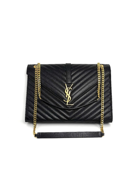 Preowned. YSL Envelope Large Black|11927