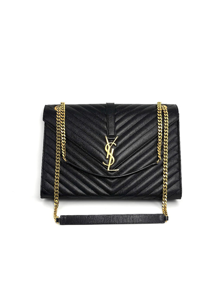 Preowned. YSL Envelope Large Black|11927