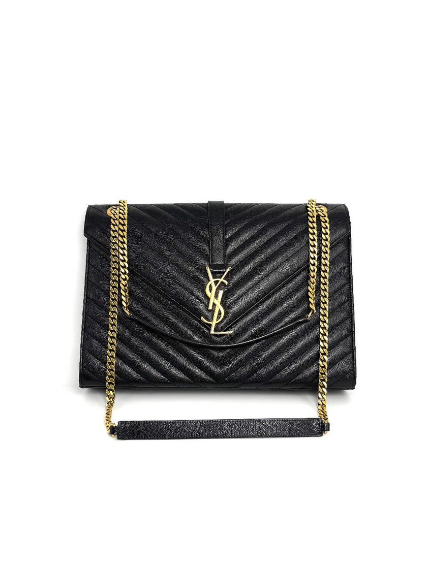 Preowned. YSL Envelope Large Black|11927