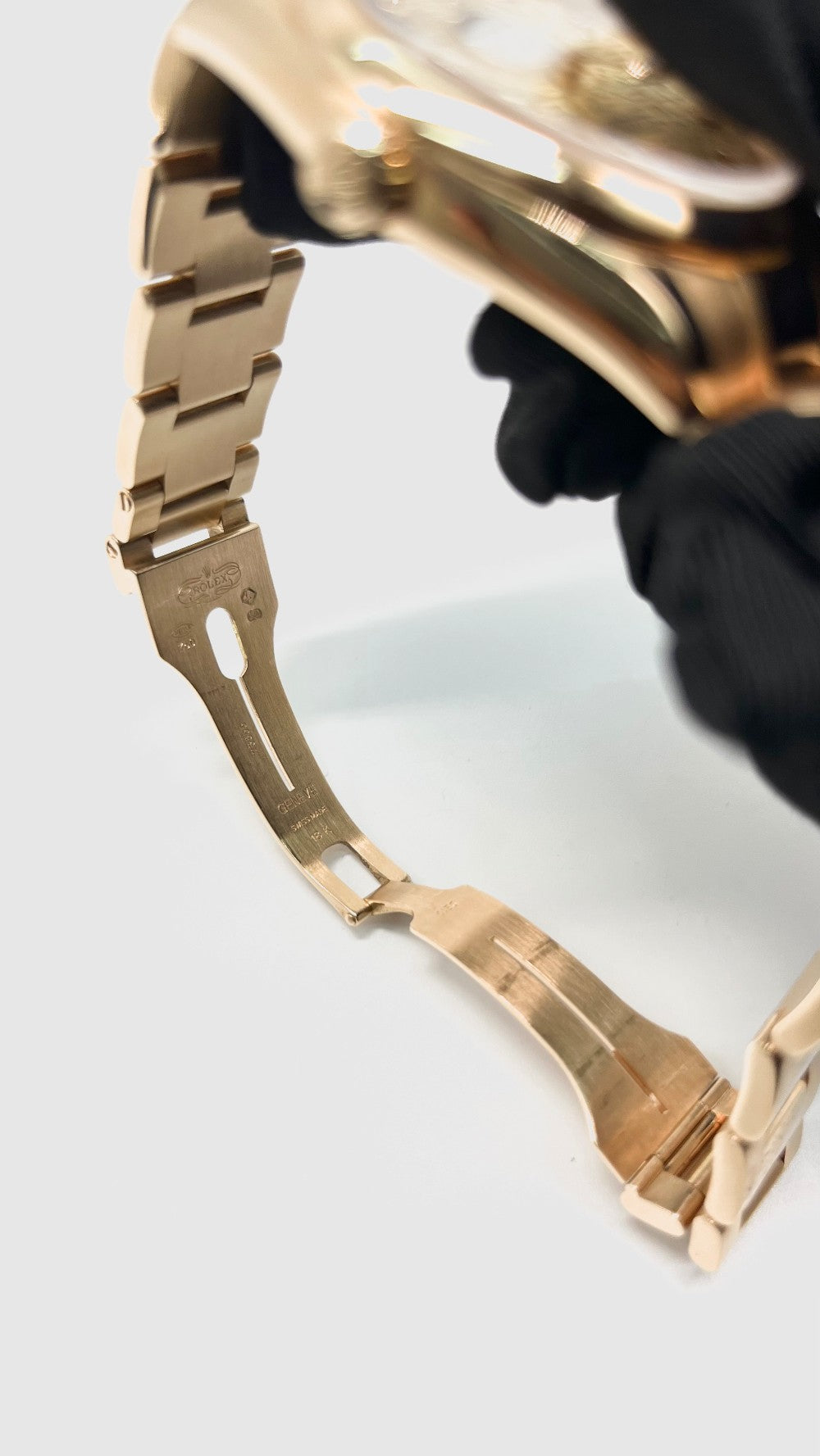 Preowned. Rolex Daydate Pink Computer Dial With Diamonds Full RG Oyster Bracelet 36 MM 14 Links|14365