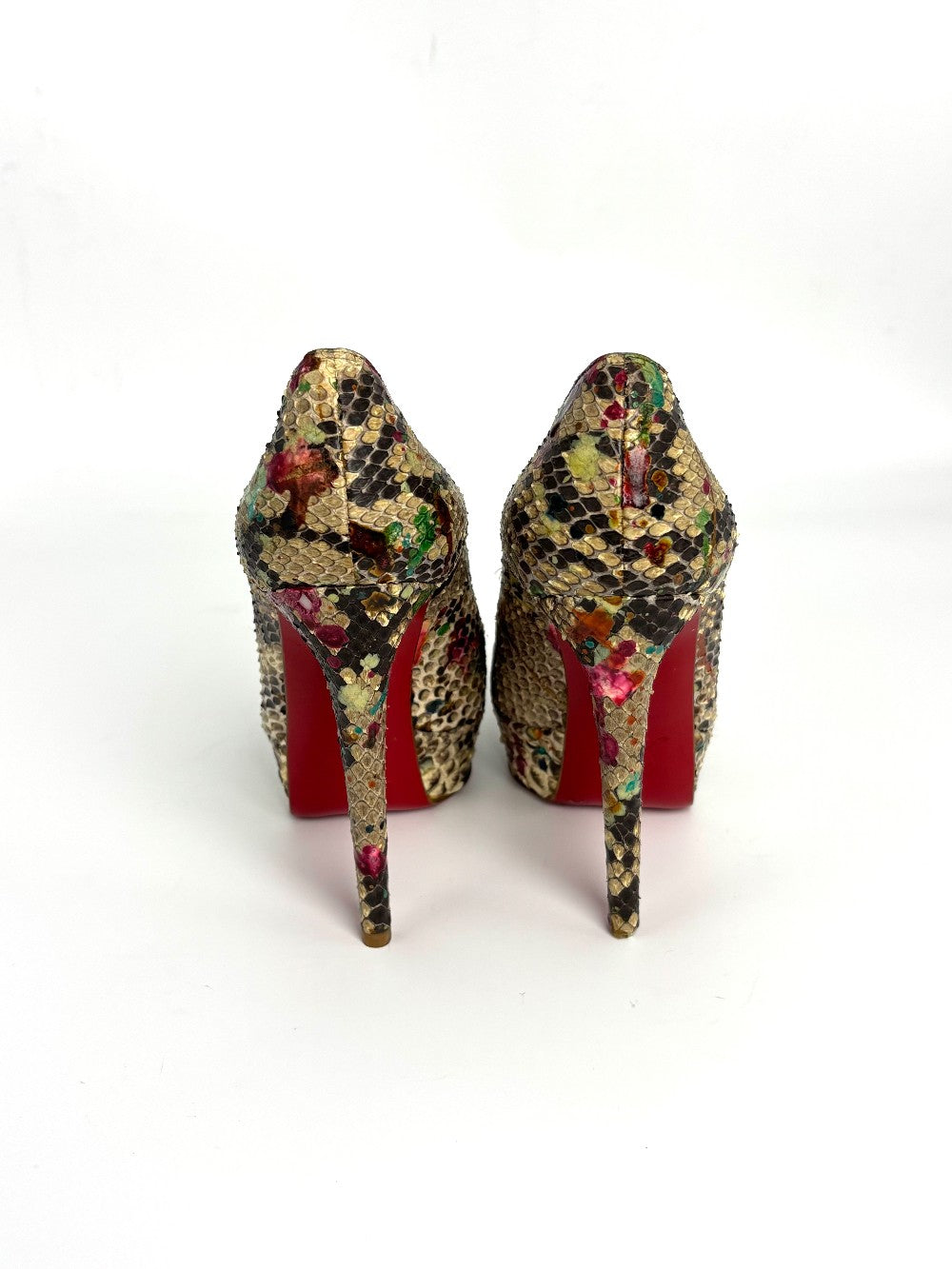 Like New. Louboutin Heel Snakeskin. 35|10723