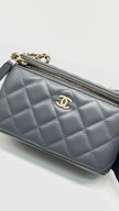 Brand New. Chanel Small Pearl Crush Vanity Case Gray Lambskin GHW. C2P0G450|15122