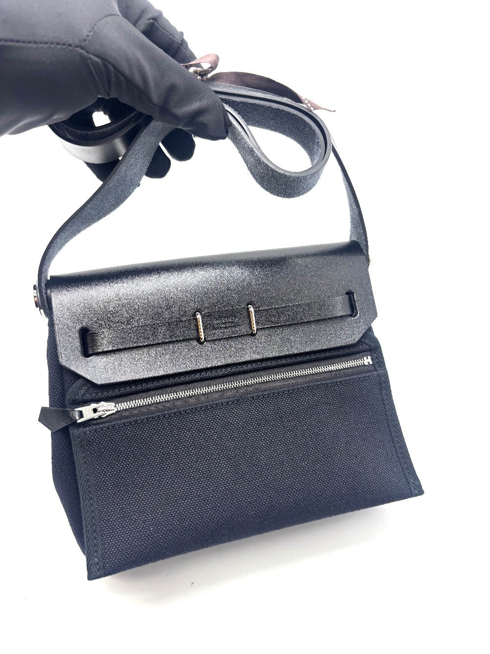 Brand New. Hermes Mini Herbag Black PHW. GUB006ZC|17912