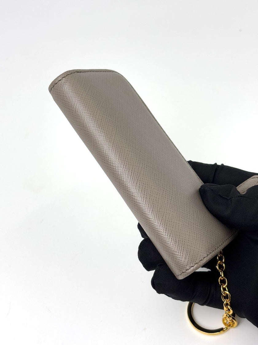 Brand New. Prada Zip Wallet Gray|7214