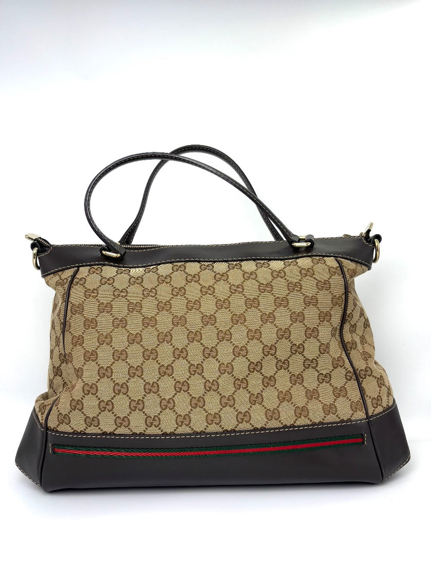 Preowned. Gucci Mayfair Bow Tote Canvass. 257349525040|6409