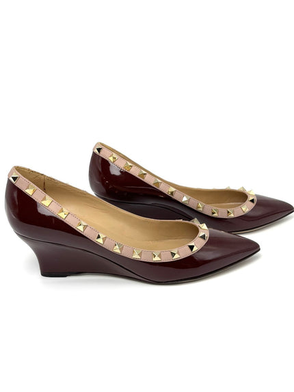 Preowned. Valentino Wedge Maroon. 36.5|6431