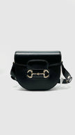 Like New. Gucci Horsebit Mini Round Black GHW|8462