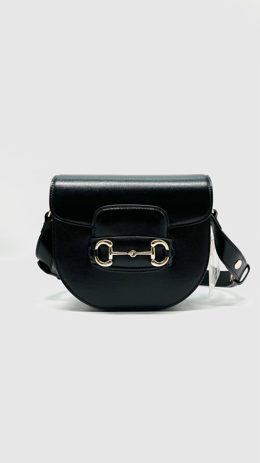 [SALE] Like New. Gucci Horsebit Mini Round Black GHW|8462