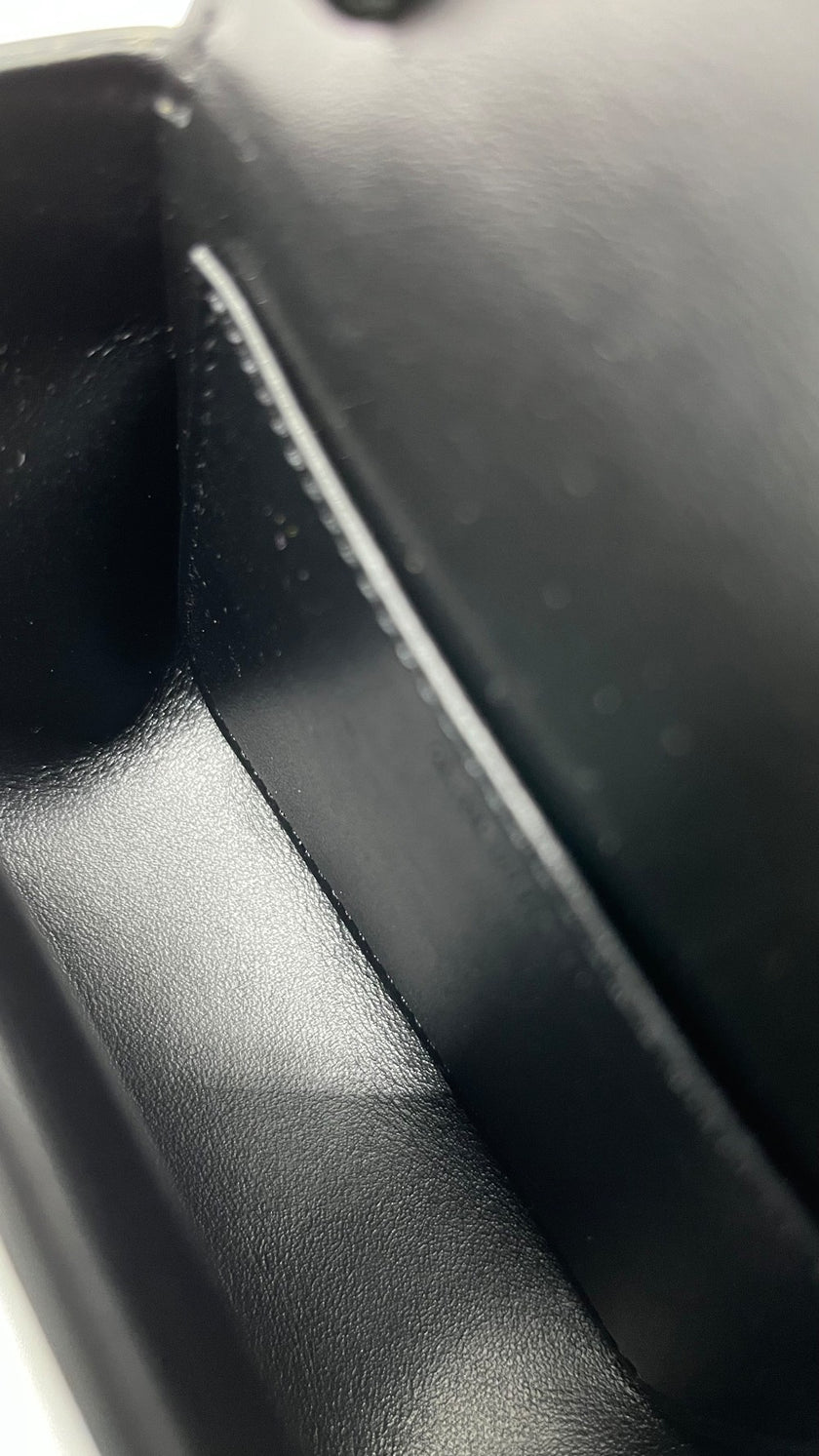 Unused. Celine Triomphe Calf Black GHW|5293