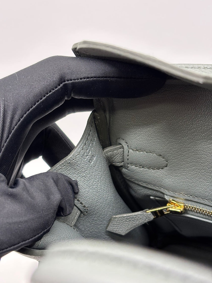 Brand New. Hermes Birkin 25 Vert Amande Togo GHW. KCT389DB|8843