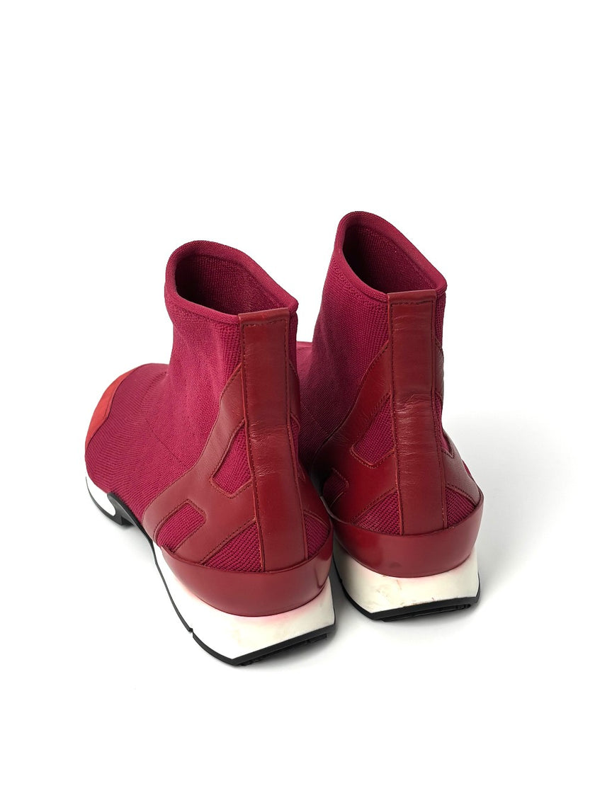 Preowned. Hermes Boots Red. 36.5|8975