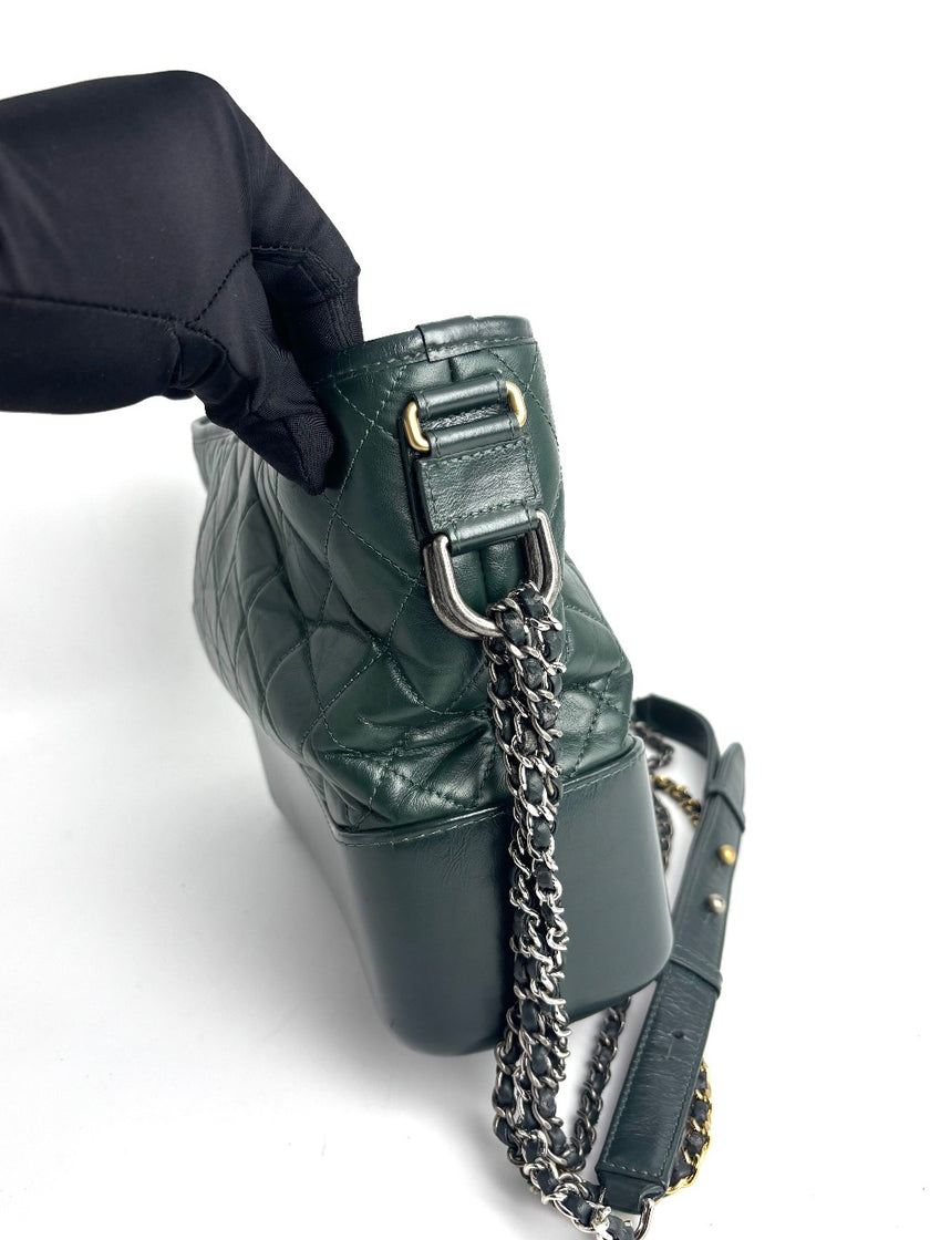 Preowned. Chanel Gabrielle Medium Green GHW/Ruth HW. 26546275|13216