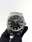 Brand New. Rolex Datejust Black Dial Diamonds Steel Oyster Bracelet 36MM 2025|16847