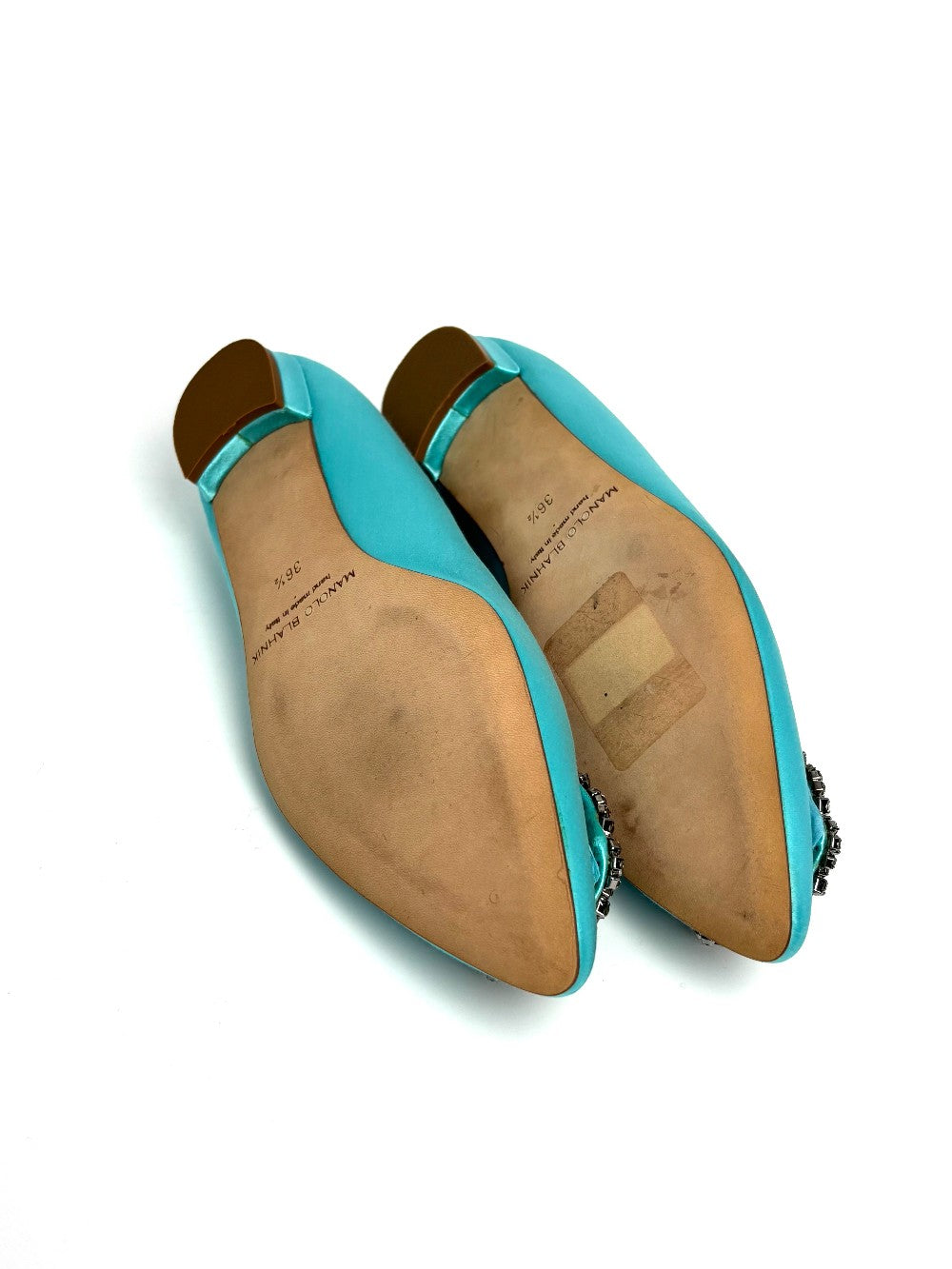 Brand New. Manolo Flats Turquoise. 36.5|8335