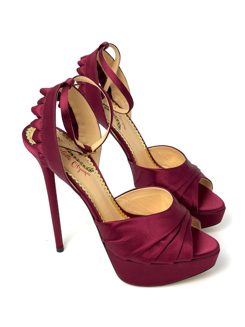 Brand New. Charlotte Olympia Heel Maroon. 39|8575