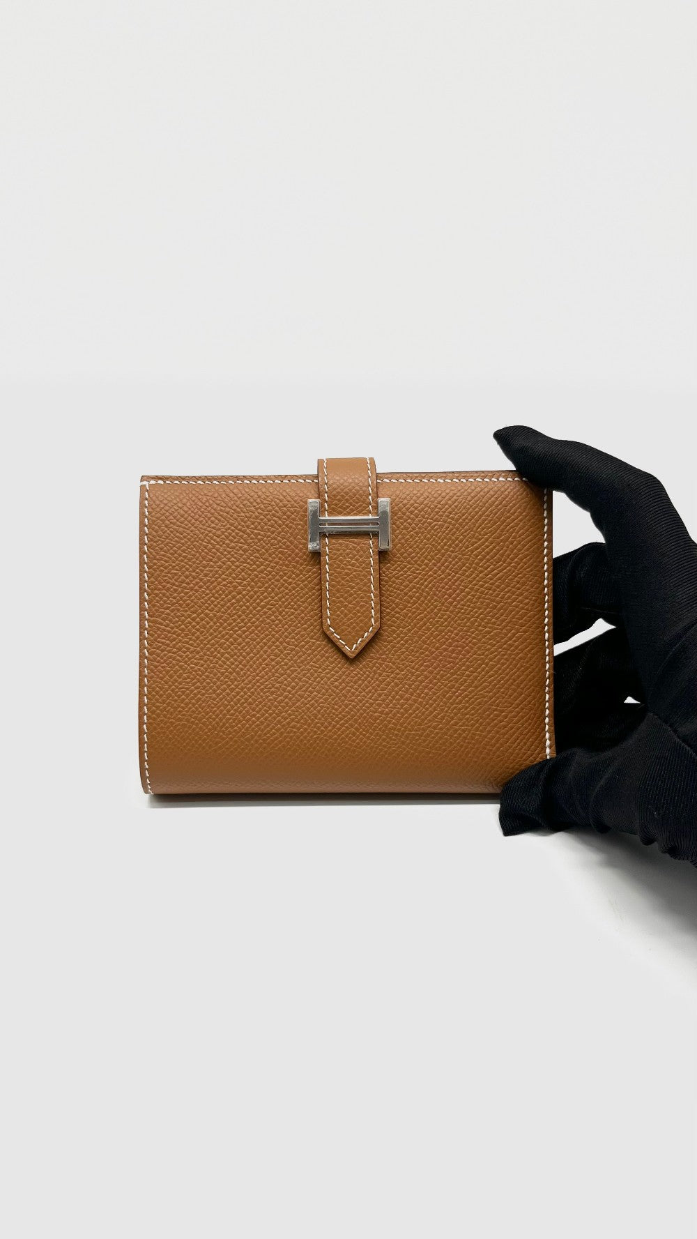 Brand New. Hermes Bearn Compact Wallet Gold Epsom PHW. BAI007DB|12986