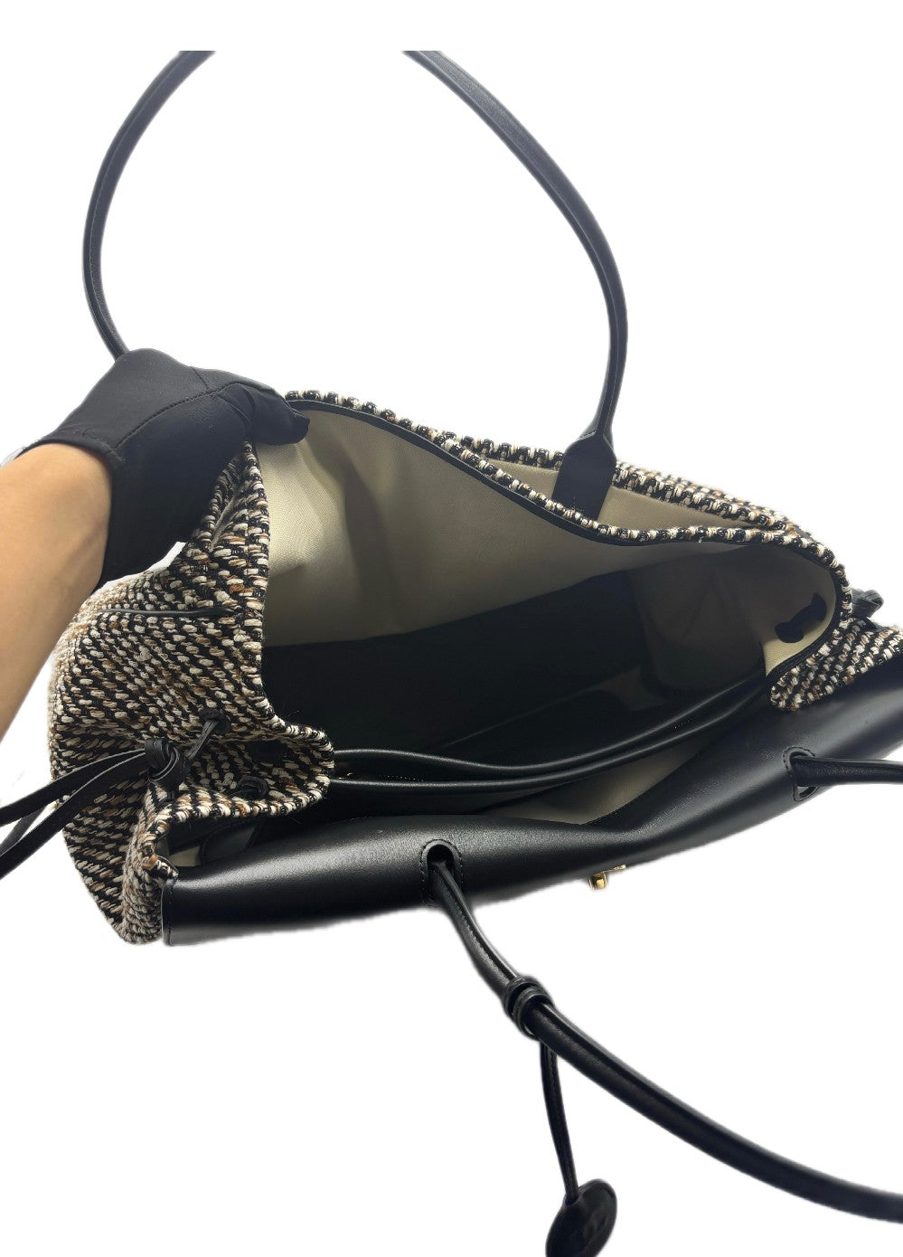 Brand New. Chanel XXL Urban Essential Shopping Tote Black Calfskin/Multi Tweed GHW. XAJLP0T8|17117