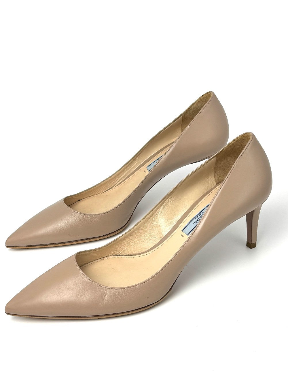 Brand New. Prada Kitten Heel Pumps Nude. 39|8993