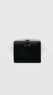 Preowned. Hermes Bearn Compact Wallet Black PHW. DNN002NY|9924