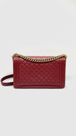 Preowned. Chanel Leboy New Medium Red Lambskin GHW. 19858319|12024