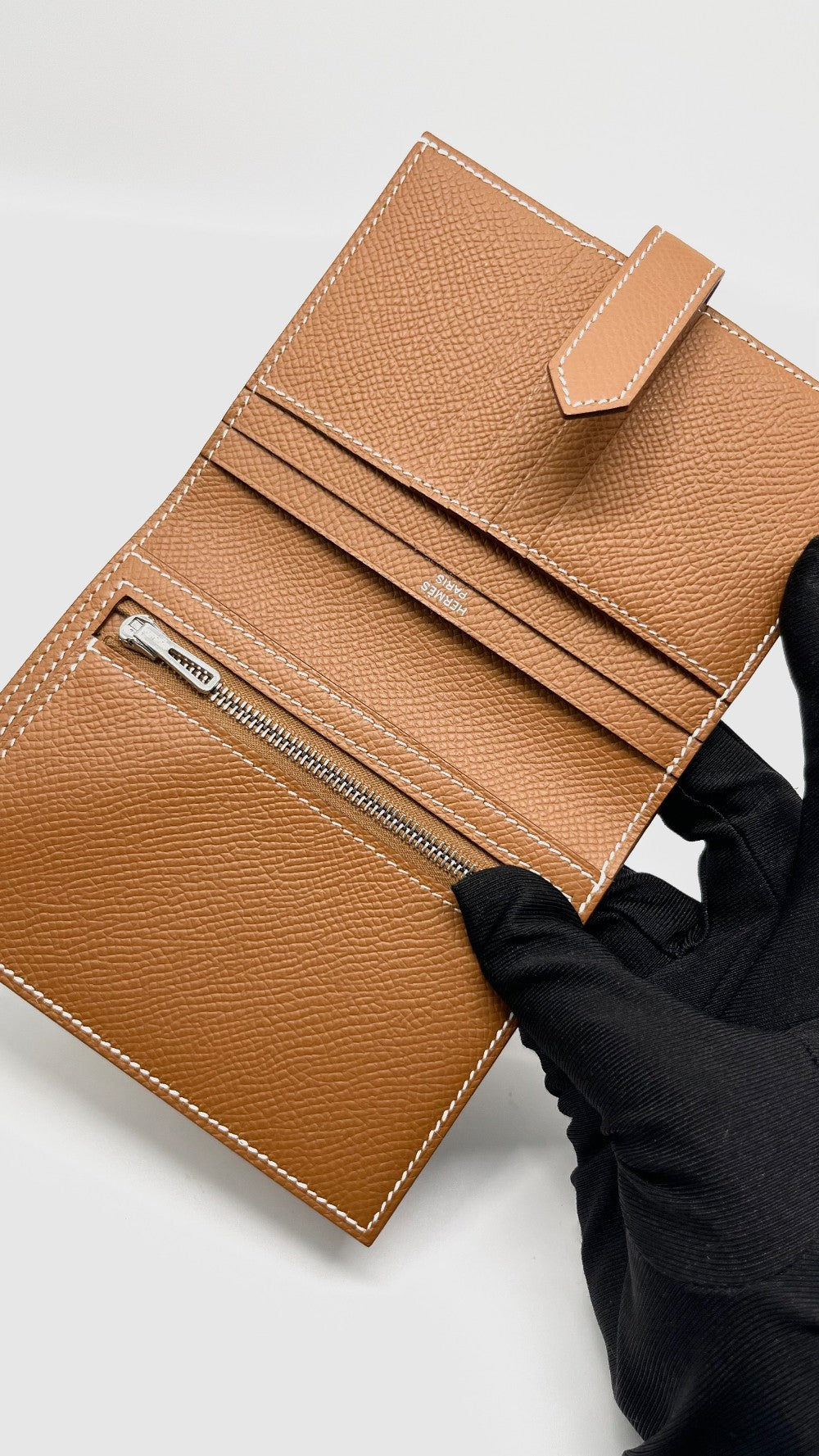 Brand New. Hermes Bearn Compact Wallet Gold Epsom PHW. BAI007DB|12990