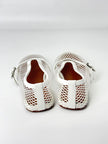Brand New. Alaia Ballet Flats Fishnet Patent White Calfskin. 37|7358