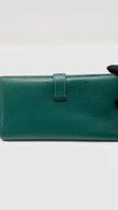 Preowned. Hermes Bearn Long Wallet Malachite GHW. ABY002NZ|9933