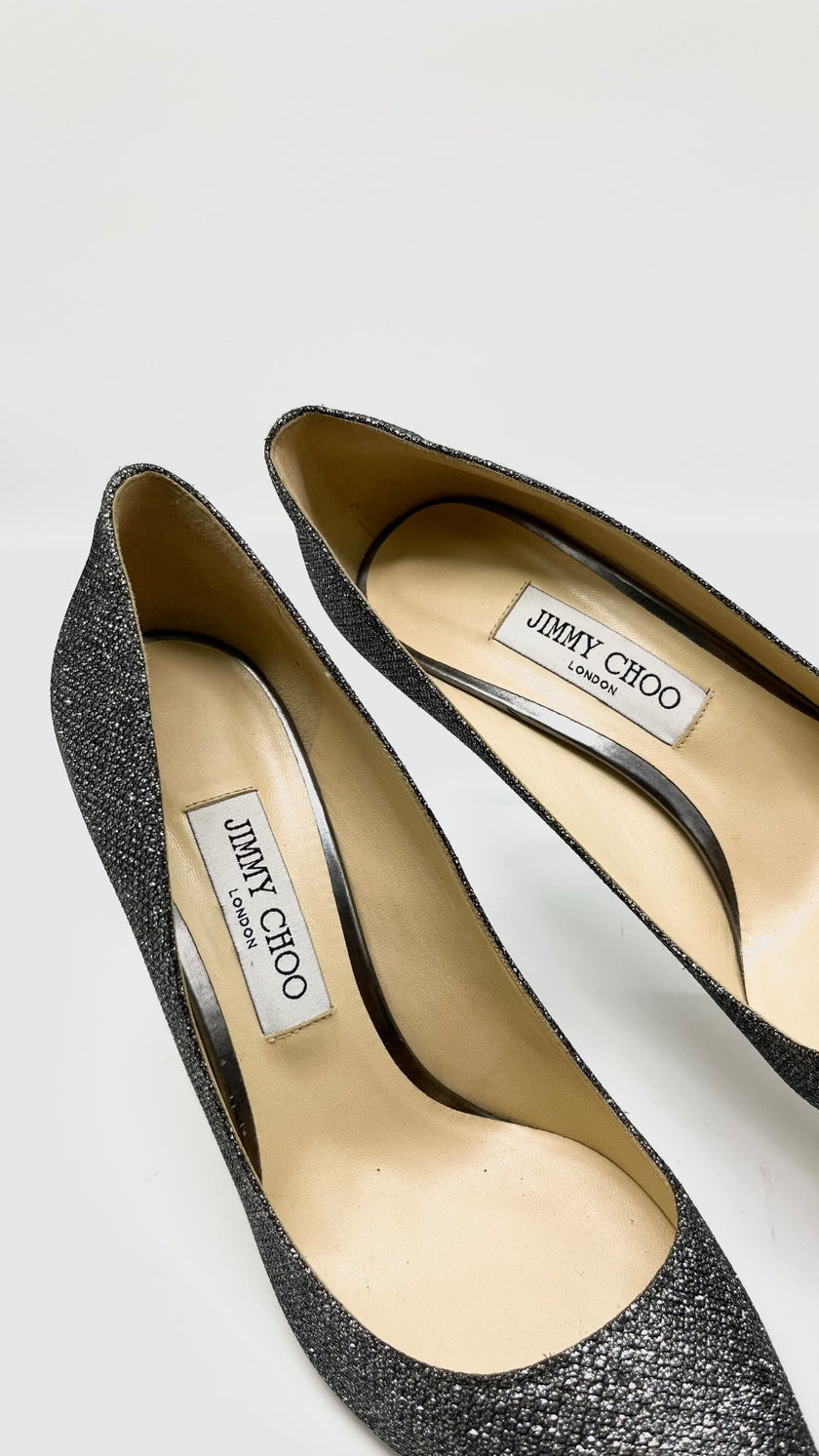 Preowned. Jimmy Choo Glitter Heels. 40|10773