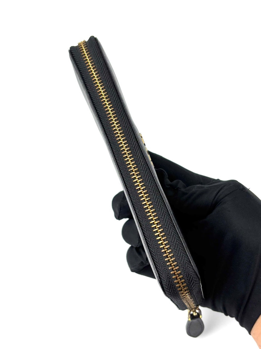 [SALE] Preowned. Prada Zip Long Wallet Black|7019