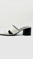 Brand New. Hermes Helia Low Heel White. 39.5|10551