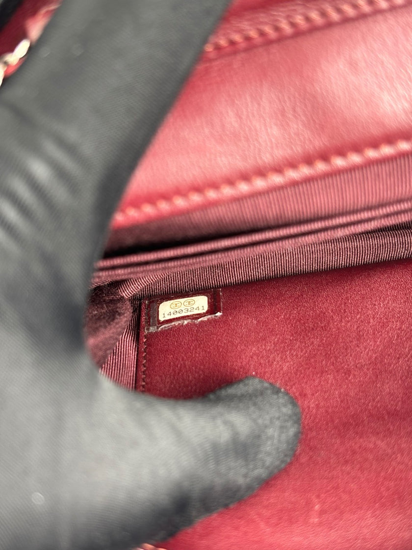 Preowned. Chanel WOC Maroon Patent. 14003421|4119