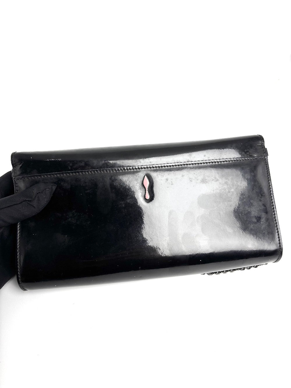 Preowned. Louboutin Clutch Black|13252