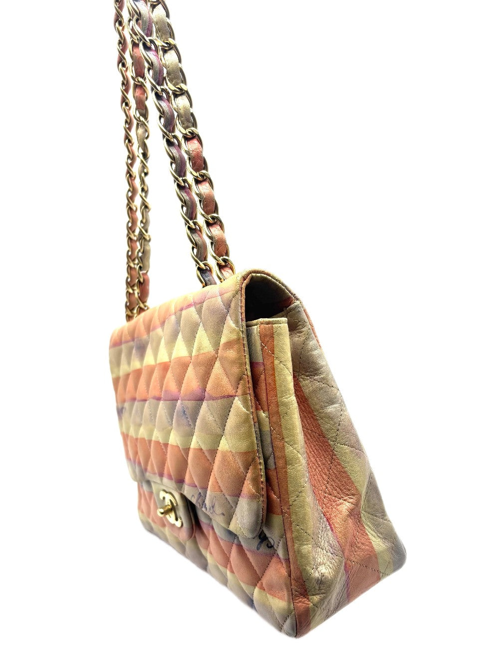 Preowend. Chanel Jumbo Single Flap Watercolor Lambskin GHW. 13764777|17060